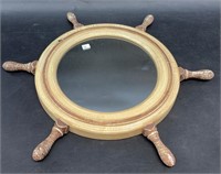 Ship wheel style mirror, 16" long