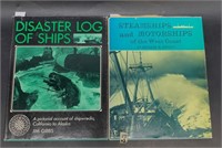 Lot of 2 books: Disaster Log of Ships", and "Steam