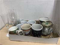 Tray Of Mugs And Glasses