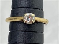 14kt yellow gold solitaire engagement ring, 0.26