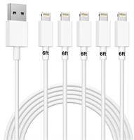 iPhone Charging Cable 6FT, 5Pack USB to L