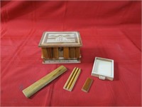 Vintage wood puzzle box.