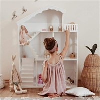 Dollhouse Bookshelf, Wooden Kids Bookshelve Child+