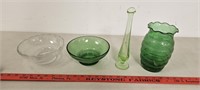Uranium Glass Bud Vase - Has Small Crack (Please