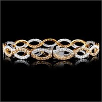 3.88ctw Fancy Diamond Bracelet in 14K Gold