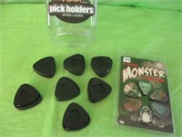 7 Spring Loaded Pick Holders & 6 Monster Picks