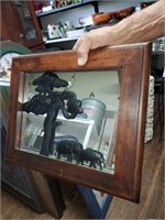 Wooden & Metal Elephant Mirrored Pic