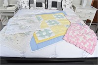 Baby or Lap Quilt, Pillow Shams, Doll Blankets