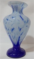 Nice Blue Art Glass Vase 11"