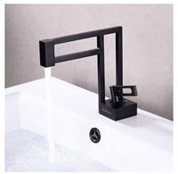 Single Handle Black Geometric Bathroom Sink Faucet