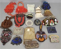 20 vintage beaded bags 5"x 5" largest