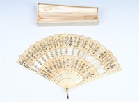 TIFFANY & COMPANY IVORY INLAID FAN IN CASE