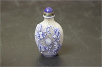 A Chinese Peking Glass Overlay Snuff Bottle