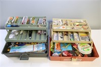 (2) Loaded Fishing Tackle Boxes