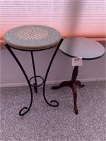 Tile Topped & Marble Topped Round Side Tables