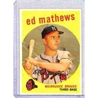 1959 Topps Eddie Mathews Wax On Surface