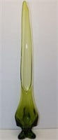 MCM Mid-Century Green Glass Swung Vase