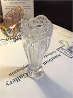 Gorgeous Crystal Rose Vase perfect condition 8”