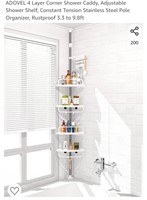 NEW 4 Layer Corner Shower Caddy, 3.3 to 9.8ft