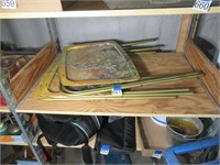 set of 3 vintage metal tv tables, some rust