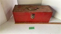 Red metal toolbox