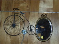 Metal Bicycle Wall Hanging and decorator mirror