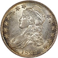 50C 1829 PCGS AU58 CAC