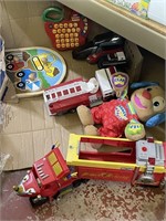 power ranger semi truck and trailer, fire truck,