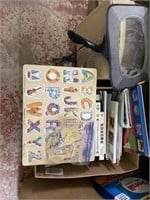 box with baby mirror, wood puzzle ABC, kids books