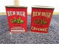 BEN-HUR CAYENE & CURRY POWDER TINS