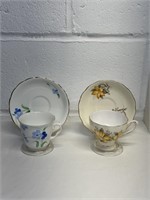 Colclough Teacups and Saucers- VG