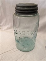 Antique Mason's 1858 Blue Quart Jar