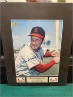 Large Stan Musial Signed Matted Photo w/COA