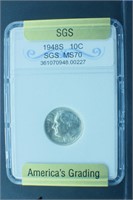 1948 S  10C  MS70   lists 1300