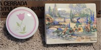 Lot of 2 Collectible Trinket/Keepsake Boxes