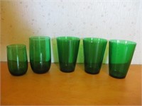 Vintage green drinking glasses