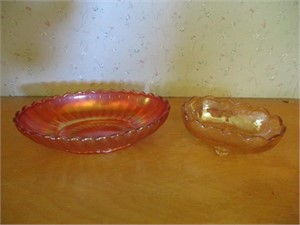 Carnival glass dishes
