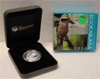 2014 1 OZ. SILVER PROOF KOOKABURRA W/BOX