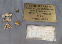 Knights of Pythias Past Chancellor 14K Gold Pin