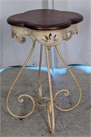 Wrought Iron Table with Wood Top