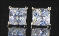 Princess Cut 3.00 ct White Topaz Earrings