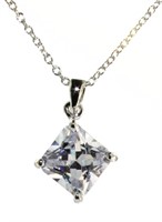 Princess Cut 2.50 ct White Topaz Pendant