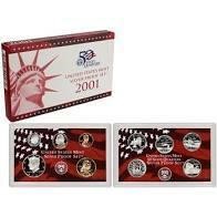 2001 US Mint Silver Proof Set w' Silver Quarters