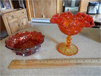 2 FENTON CANDY DISHES