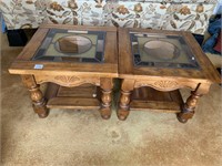 SIDE TABLE MATCHING 210 W/ GLASS INSET AND LOWER