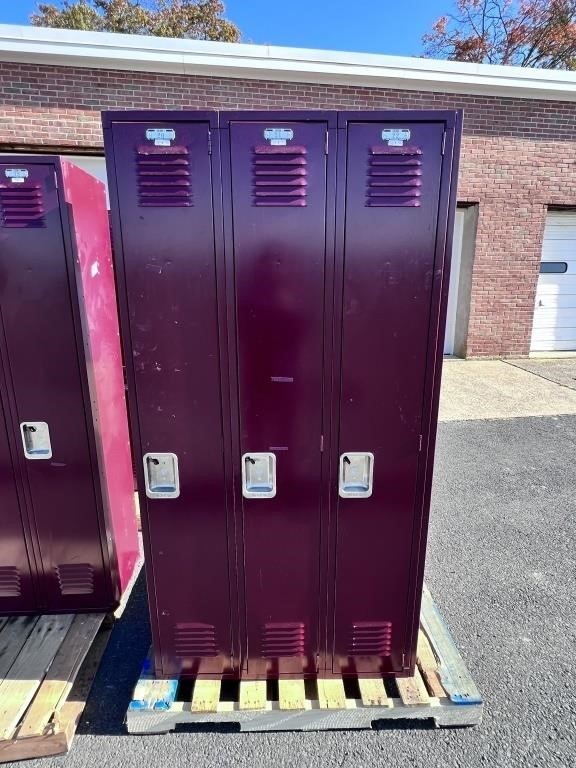 3 Lyon Metal School Lockers