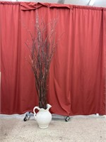 Decorative vase with artificial branches