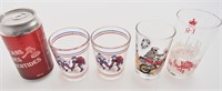 4 verres de collection dont hockey et