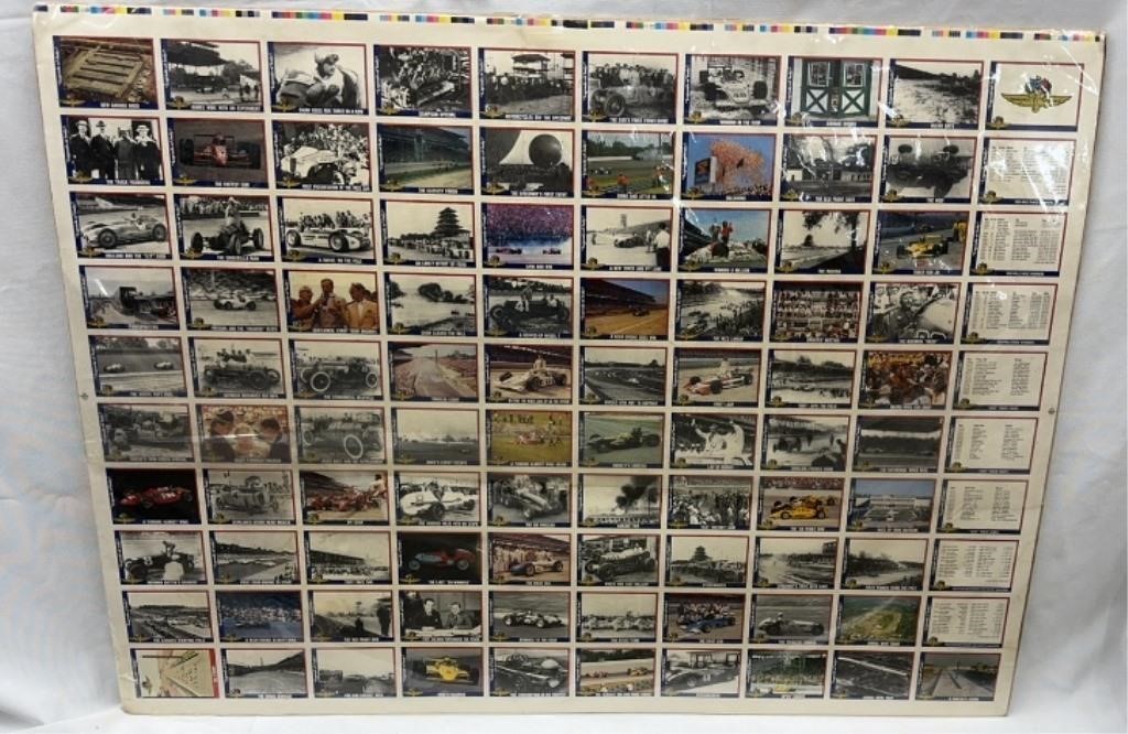 UNCUT SHEET OF INDY 500 COLLECTOR CARDS