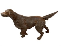 Vintage Cast Iron Irish Setter Pointer Statue /